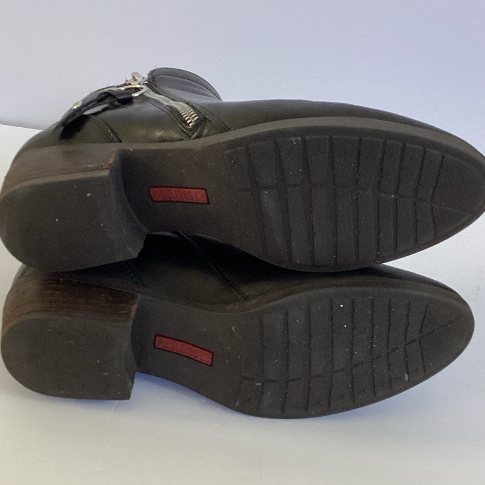 PIKOLINOS Black Leather Ankle Booties with Zipper - Picture 4 of 5